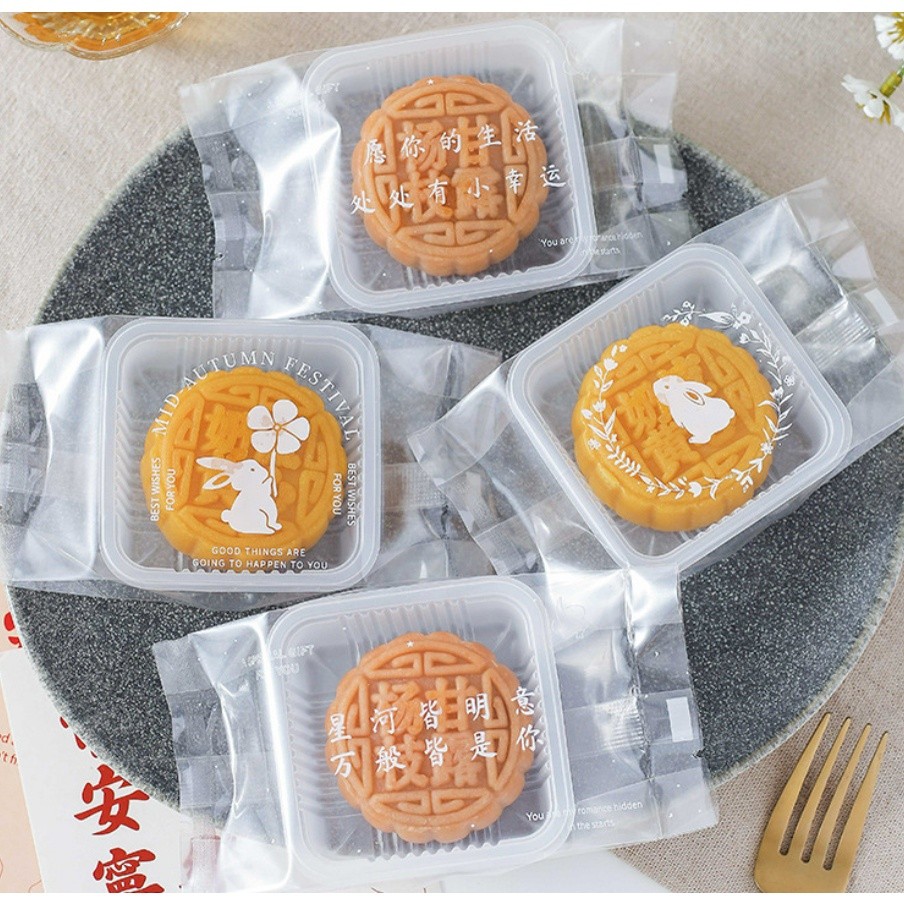 100pcs Mooncake Bags New Year Mid-autumn Festival Party Baked Handmade Egg Yolk Pastry Packaging Machine 月饼包装袋(2337L) - Image 3