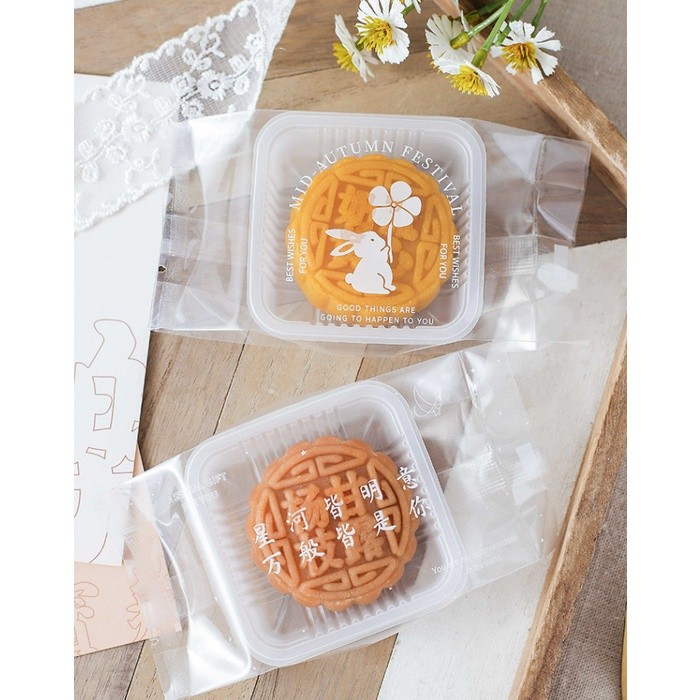 100pcs Mooncake Bags New Year Mid-autumn Festival Party Baked Handmade Egg Yolk Pastry Packaging Machine 月饼包装袋(2337L) - Image 4