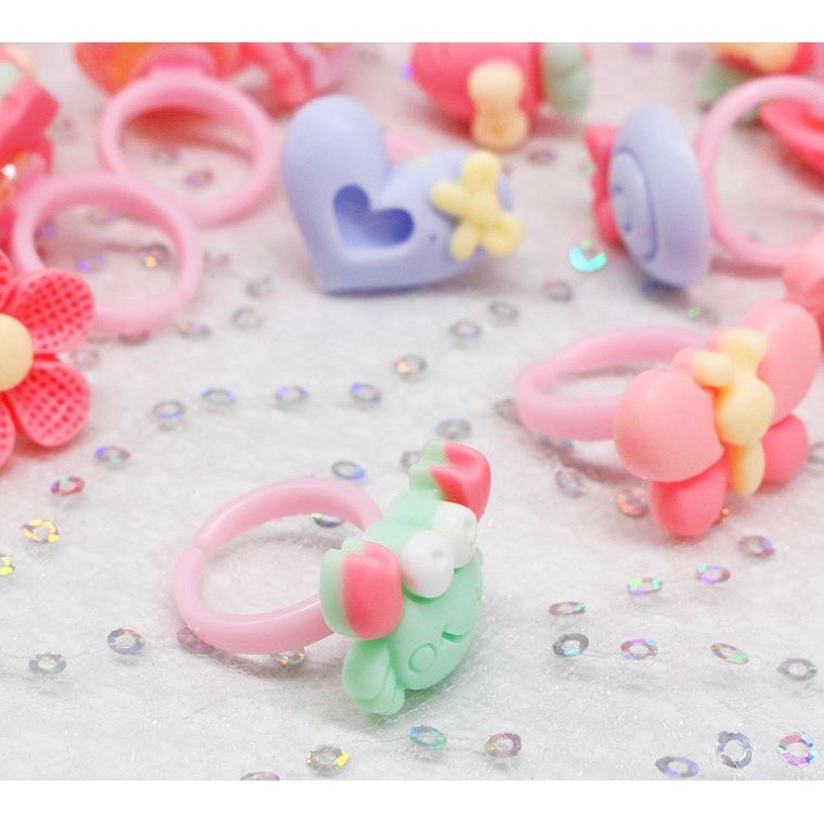 2pcs/Lot Children's Cartoon Rings Mixed Matte Jelly Color Finger Ring Kid Baby Girl Resin Jewelry Party Gift (2467L) - Image 8