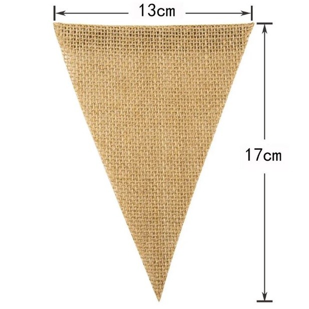 2.8M 13 Flags Vintage Jute Hessian Burlap Bunting Banner Wedding party Photography Props Celebration Party Decor(2497L) - Image 6
