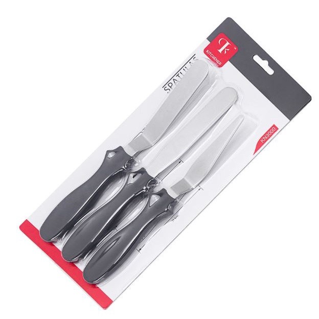 3 Pieces Stainless Steel Butter Cake Cream Knife Spatula Baking Tool Pastry Spatula Sets (2372L) - Image 8