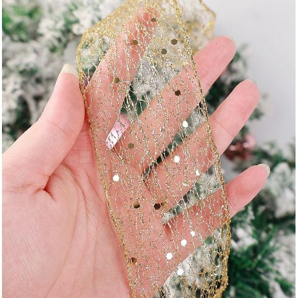 2yard 3.8/5/6.3cm Hollow Out Shiny Ribbon Christmas Gift Packaging Foldable Line Edge Craft Christmas Tree Decon (2653L) - Image 3