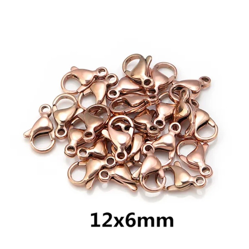 10pcs 12mm Gold Plated Lobster Clasps Spring Clasps End Tip Covers Crimp Beads Covers Wire Protectors 项链手链搭龙虾扣(2507L) - Image 14