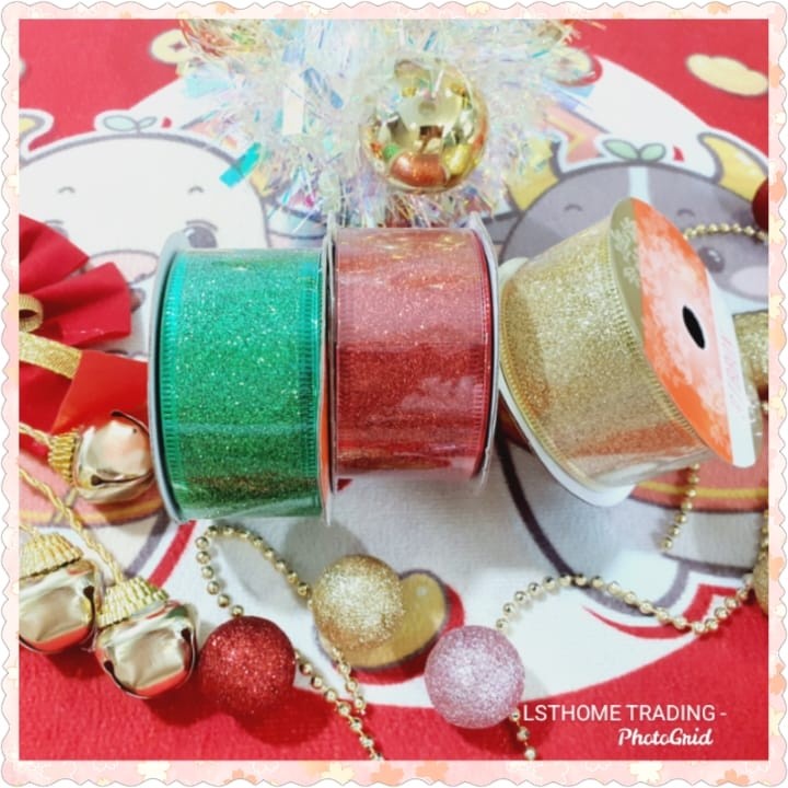 3.8cm*2.70m Length Multi Colors Velvet Ribbons Flocking Webbing Flannel Flock Gold Ribbon for Christmas Decor(2652L) - Image 2