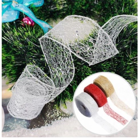 2yard 3.8/5/6.3cm Hollow Out Shiny Ribbon Christmas Gift Packaging Foldable Line Edge Craft Christmas Tree Decon (2653L) - Image 2