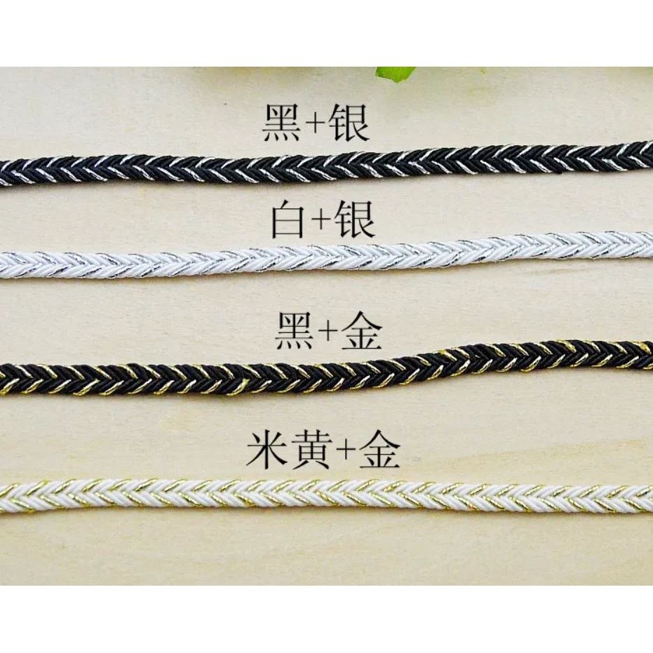 1yard 5mm Sewing Lace Trim Gold Braided Lace Ribbon Home Party Decoration DIY Clothes Gold 米麻花凹带龙骨辫金银丝花边(2492L) - Image 3