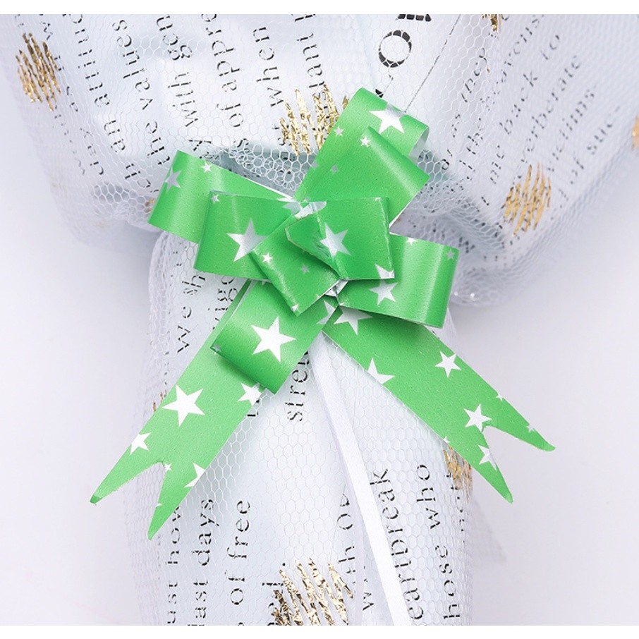 10pcs 18mm (Star) Pull Flower Bow knot Pull Bow Gift Ribbons Flower Wrappers for Birthday, Christmas, Party 星星手拉花(2747L) - Image 3