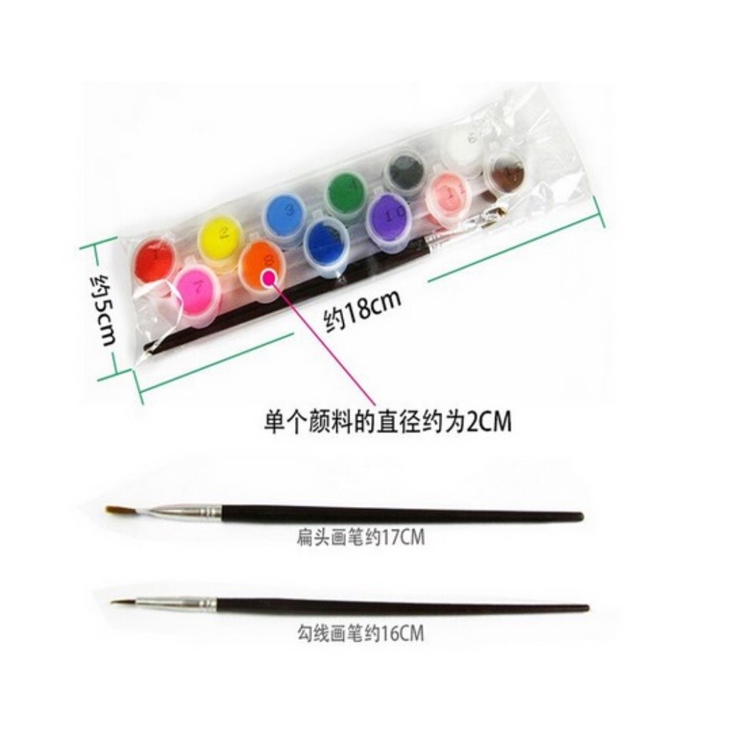 6 Conjoined 12-color Acrylic Paint Set Student Art Hand Graffiti Diy Gypsum Ceramic Art Material Painting丙烯颜料条(2416L) - Image 9