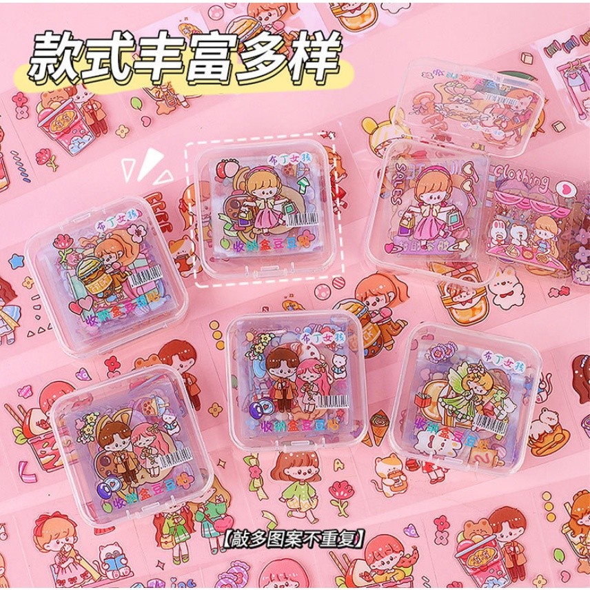 Random 1 Box Mixed Cartoon Stickers Waterproof Sticker Decals for Kids Toys 透明贴纸(2413L)