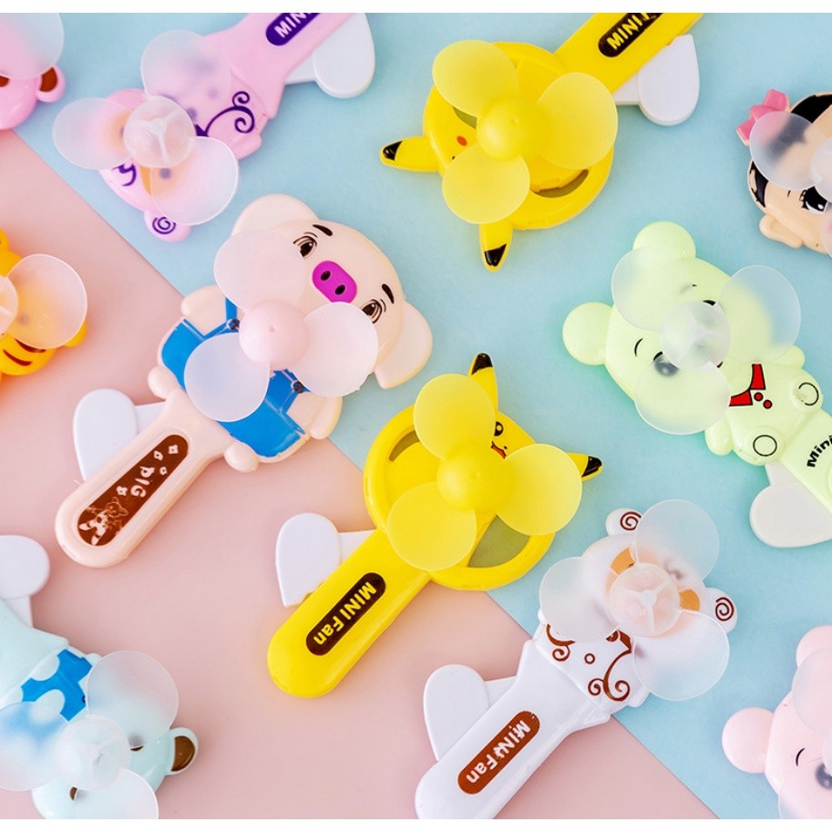 1pc Mini Portable Fan Child Portable Hand Pressure Fan Cute Creative Cartoon Small Fan with Protective Cover手压小风扇(2389L)