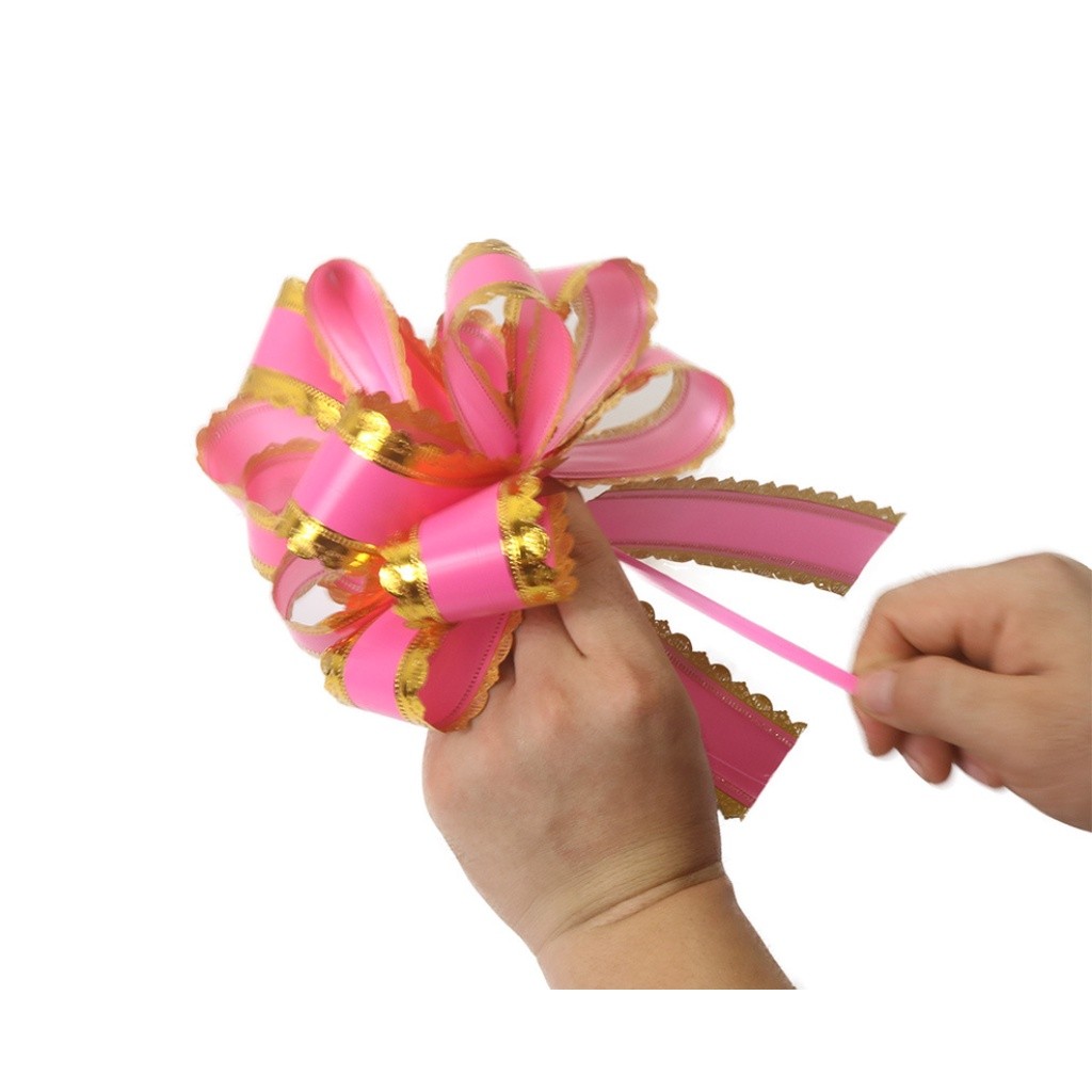 1pc Large matte lace hand bow pull flower wedding car decoration flowers fruit gift Packaging Materials波浪纹立体球花(2767L) - Image 9