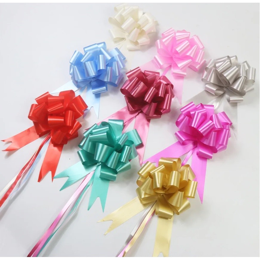 1pc Plastic Pull Bows for Gift Present Wrapping Christmas Bows for DIY Craft Box Baskets Decorations 立体球花手拉花(2769L) - Image 2