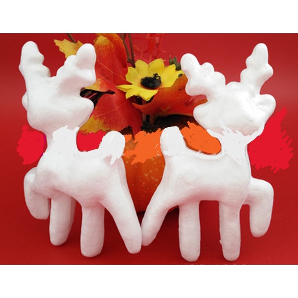 Christmas Mini Elk/Standing Santa Claus Doll Christmas Tree White Foam Hanging Pendants Decoration For Home Party(2481L) - Image 9