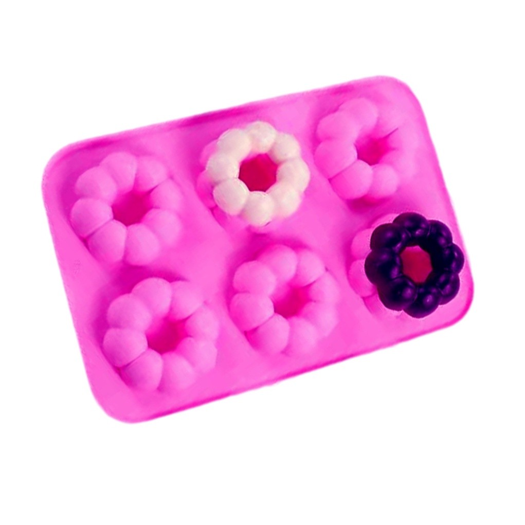 6 Holes Donut Silicone Mold Baking Pan For Pastry Cake Form For Cupcake Muffin Mold Pumpkin shape Donuts 甜甜圈模具(2775L) - Image 5