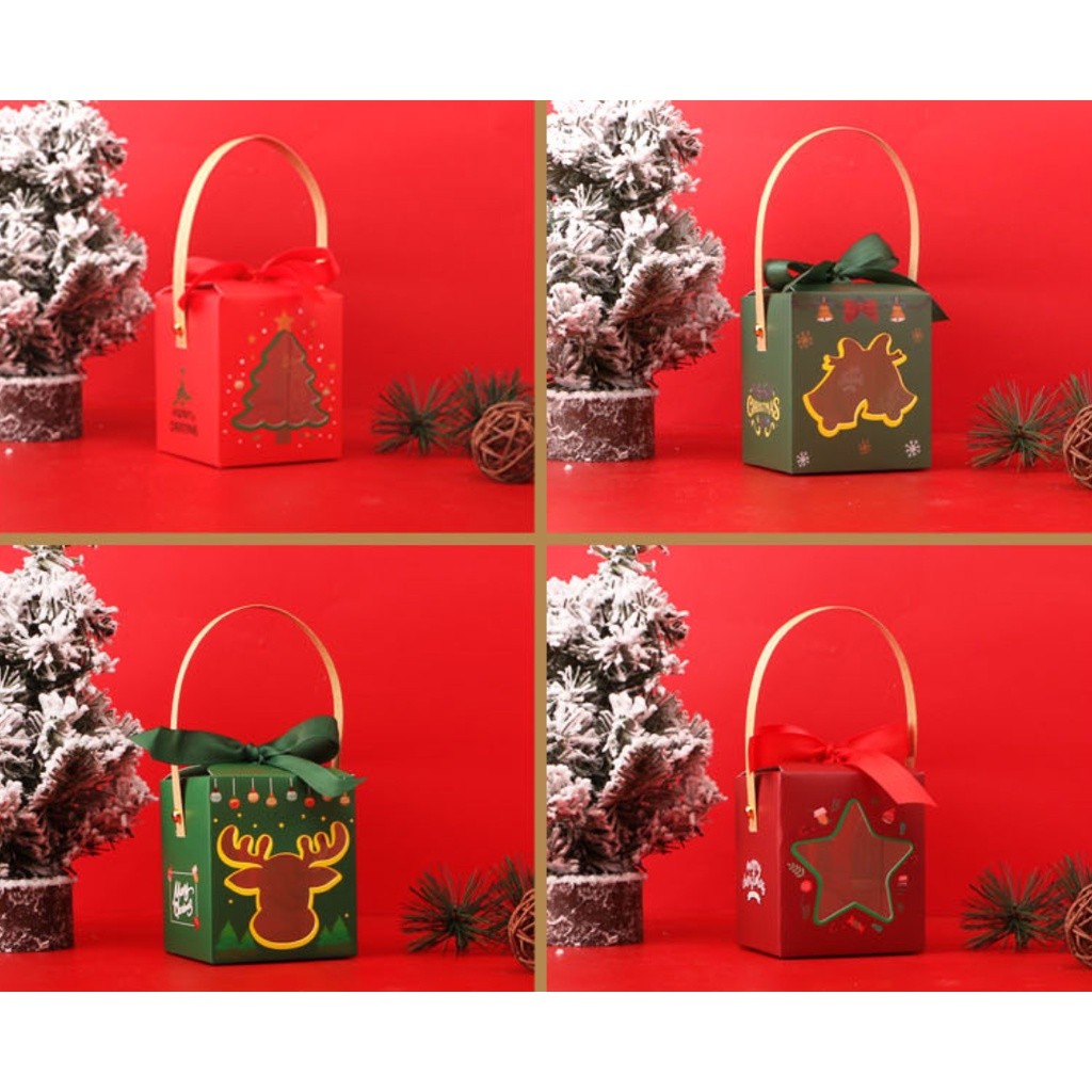 1pc Christmas Gift Box Eve Box Apple Candy Cookie Gift Packaging Santa Claus New Year Party Favor Gift 圣诞节包装盒(2682L) - Image 3