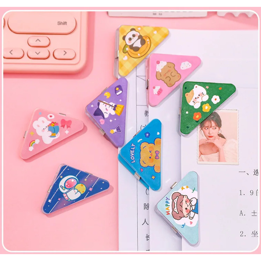 1pc Cute Mini Creative Storage Triangle Clip Bill File Book Paper Corner Binder Clip Office School Student 便签夹子(2783L) - Image 5