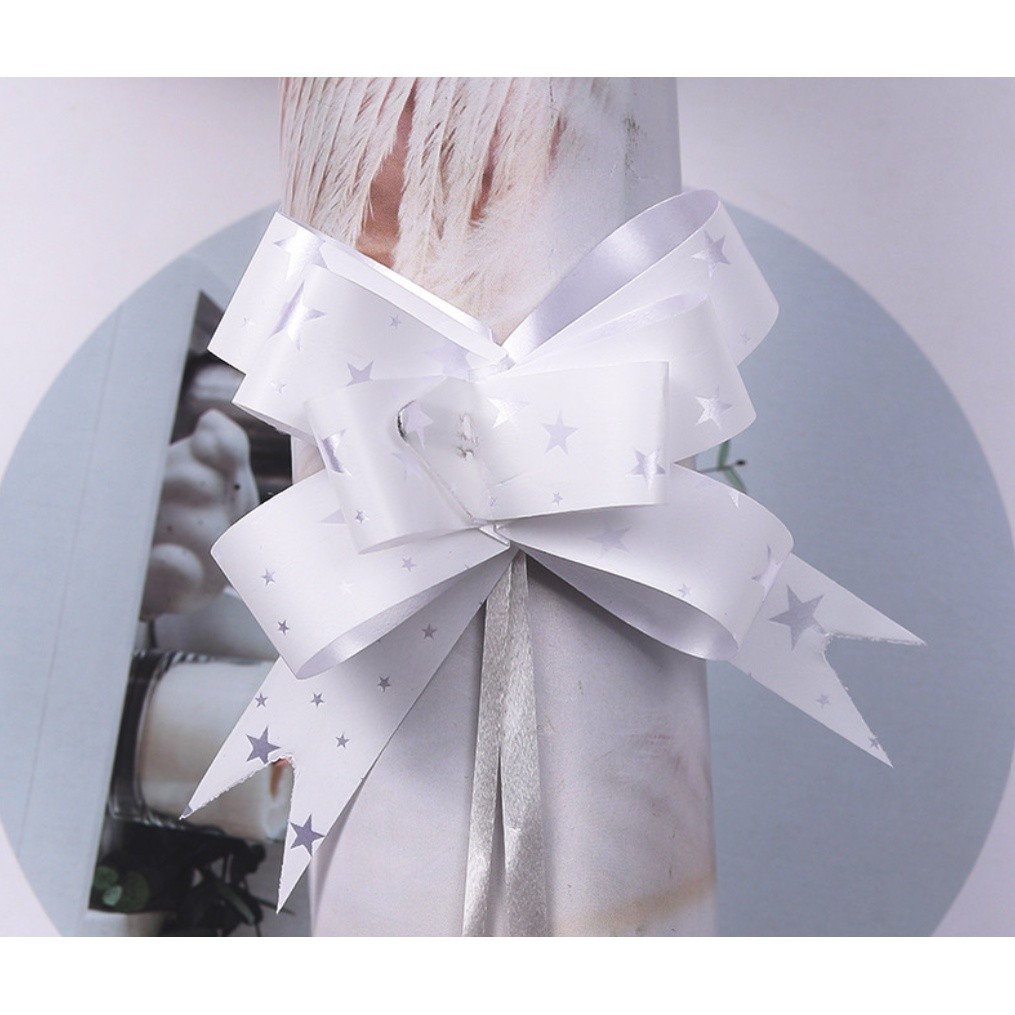10pcs 18mm (Star) Pull Flower Bow knot Pull Bow Gift Ribbons Flower Wrappers for Birthday, Christmas, Party 星星手拉花(2747L) - Image 8