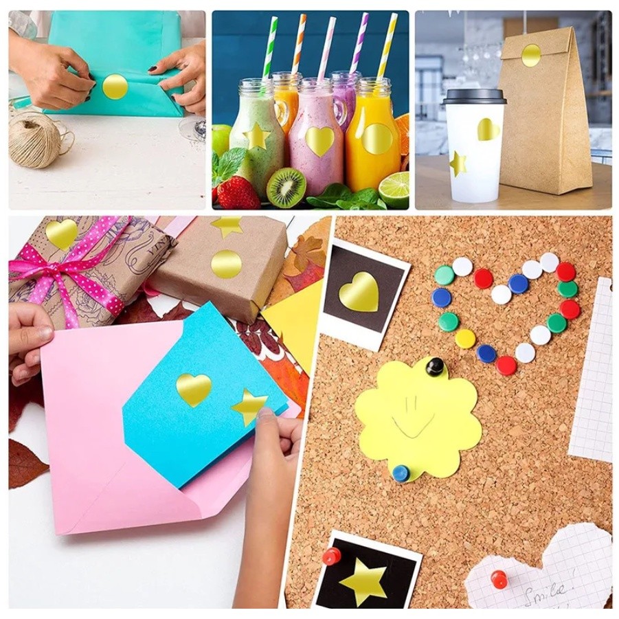 50/500pcs Round laser golden glossy Labels decor sticker Color Code Dot Labels 圆形不干胶贴纸(2741L) - Image 8