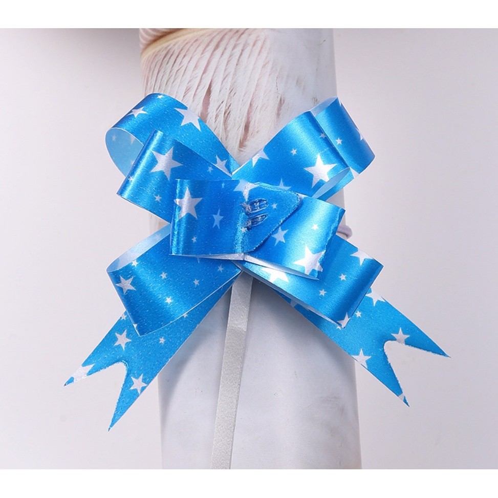 10pcs 18mm (Star) Pull Flower Bow knot Pull Bow Gift Ribbons Flower Wrappers for Birthday, Christmas, Party 星星手拉花(2747L) - Image 2
