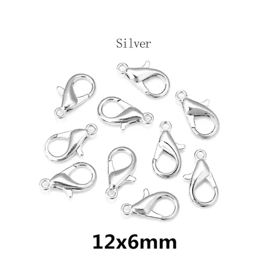 10pcs 12mm Gold Plated Lobster Clasps Spring Clasps End Tip Covers Crimp Beads Covers Wire Protectors 项链手链搭龙虾扣(2507L) - Image 15