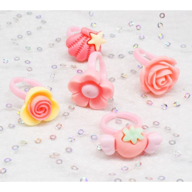 2pcs/Lot Children's Cartoon Rings Mixed Matte Jelly Color Finger Ring Kid Baby Girl Resin Jewelry Party Gift (2467L) - Image 9