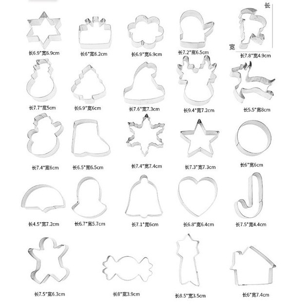 24pcs/set Gingerbread Cookie Cutter Stainless Steel Biscuit Mold Christmas Chocolate Cake Pastry Baking Tool(2375L) - Image 5