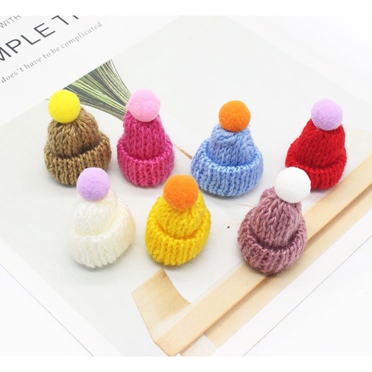 Hat Mini Christmas Hats Santa Diy Knitting Crochet Bottle Knit Decor Plush Tiny Wool Crafts Cap Snowman Yarn(2466L) - Image 2