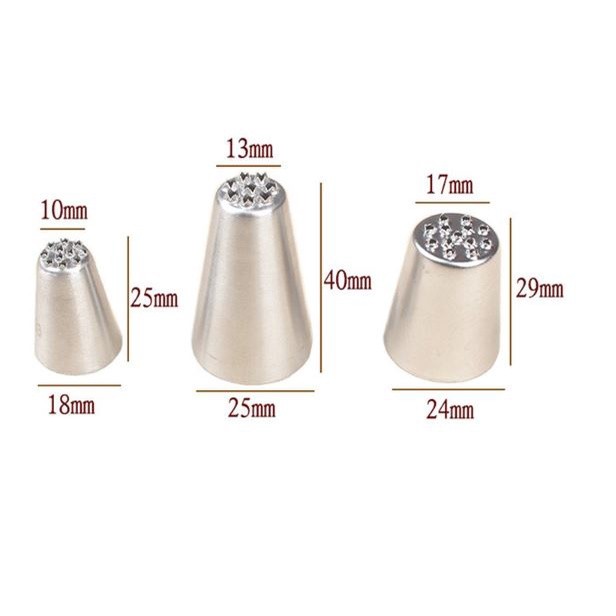 3Pc Stainless steel cream decoration mouth Small grass shape cream nozzle Baking tools Grass Cream Icing Decor(2453L) - Image 7