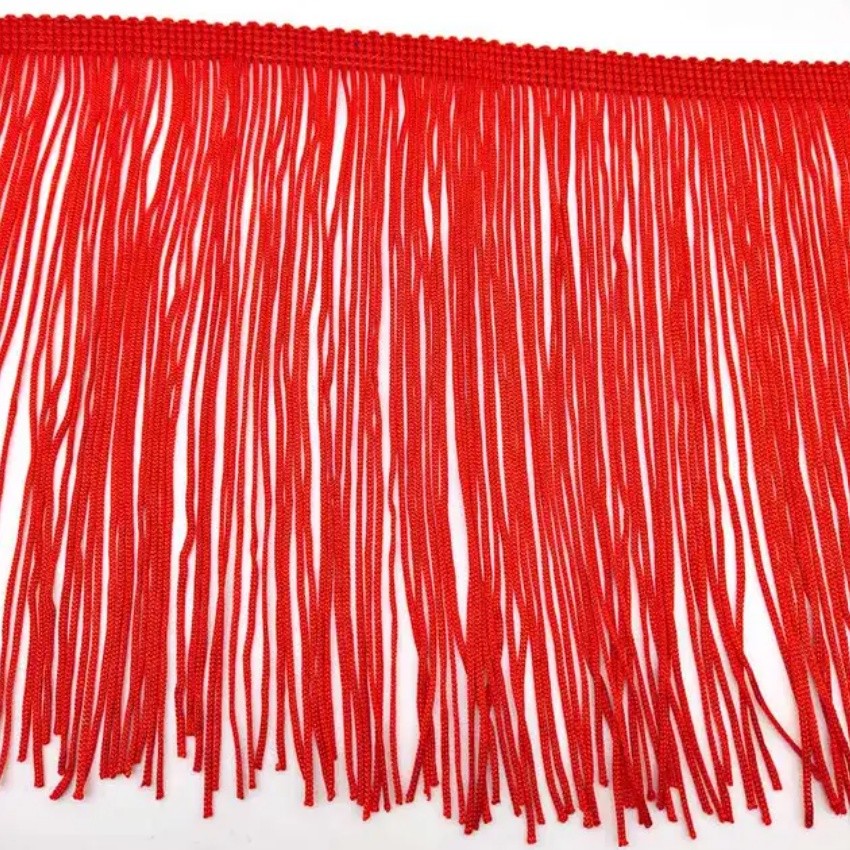 1yard Gold/Red 5~15cm Long Fringe Lace Tassel Polyester Lace Trim Ribbon Sew Latin Dress Stage Garment 涤纶扫把排须花边(2684L) - Image 7
