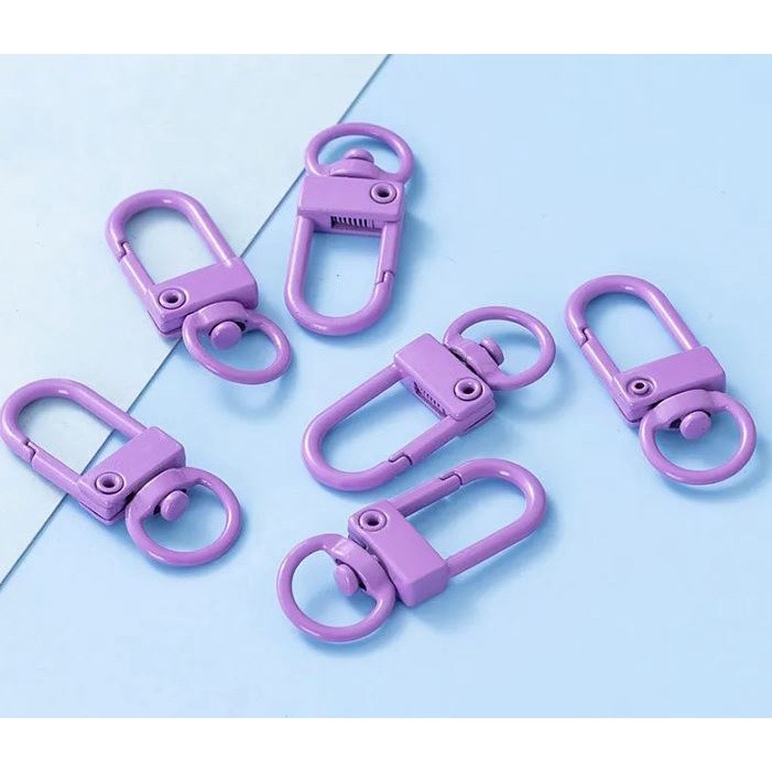1pc Metal Lobster Clasp Hook Keyring Colored Rotating Keychain Buckle For DIY Jewelry Making Key Ring U型门扣旋转钥匙扣挂件(2499L) - Image 16