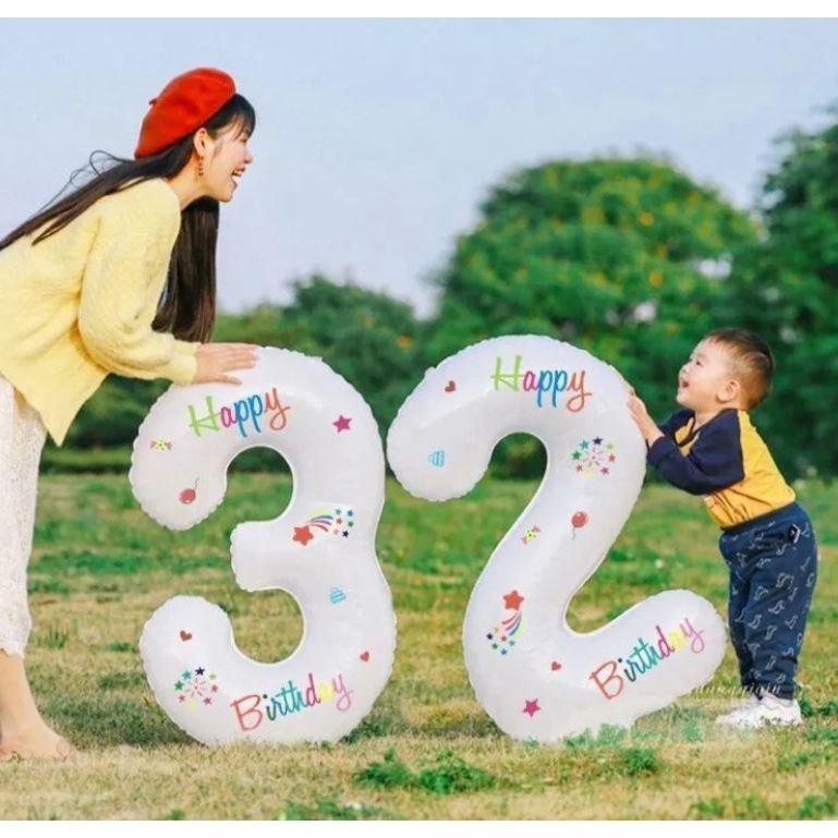 32Inch Number Balloons Wedding Party Birthday Decoration Digital Balloon Foil Balloon Baby Shower Decorations (2581L) - Image 3