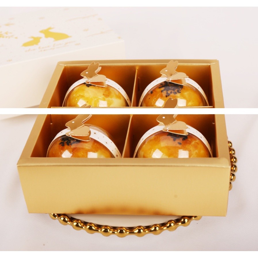 1sheet for Mooncake Rabbit Seal Stickers Egg Yolk Crisp Packaging Box Sticker Rabbit Paper Card 烫金兔子对卡贴纸封口贴(2402L) - Image 8