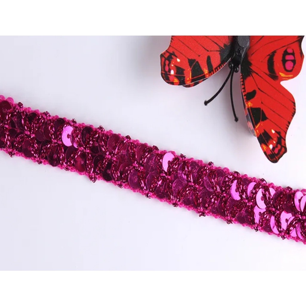 1yard 15mm Sequin Ribbon Lace Trimming Fabric Clother For Dress Clothes Headdress Bridal DIY Craft Sewing 亮片花边(2760L) - Image 10