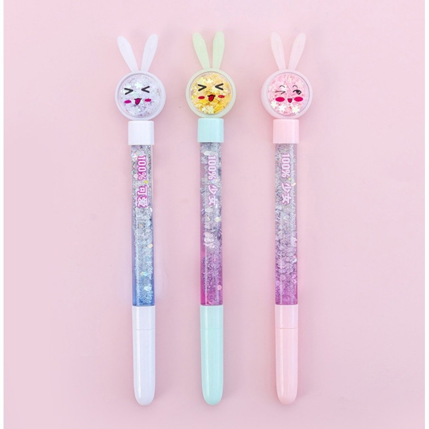 Kawaii Liquid Quicksand Gel Pen Neutral Pen Sequins Decorate Signature Pen School Office Supply Stationery创意可爱笔(2354L) - Image 5