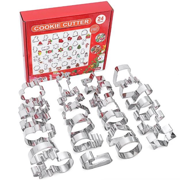 24pcs/set Gingerbread Cookie Cutter Stainless Steel Biscuit Mold Christmas Chocolate Cake Pastry Baking Tool(2375L) - Image 2