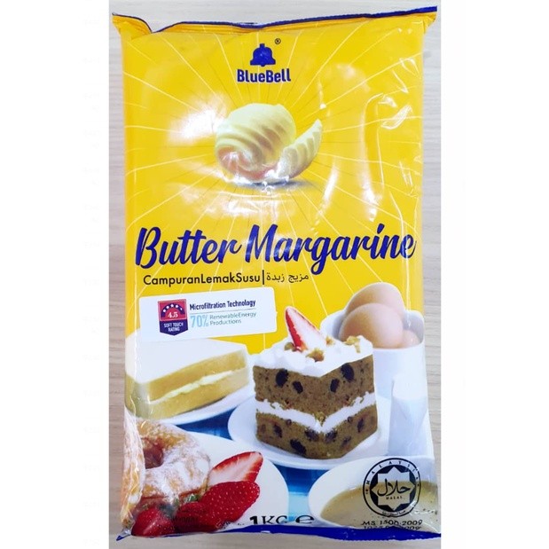 BLUEBELL BUTTER MARGARINE/ MARJERIN/ SPREAD (HALAL)1KG (2643L)
