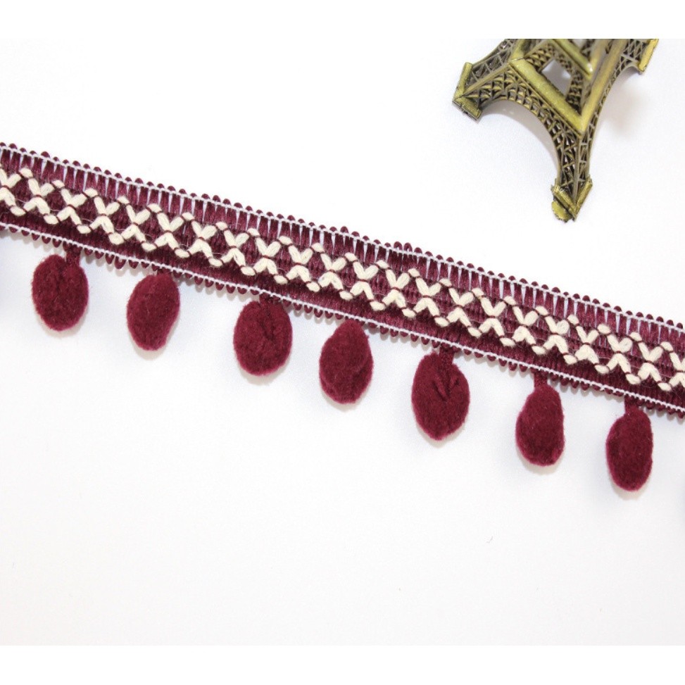 1yard Pom Pom Trim Lace Fabric Sewing Accessories Pompons Trim tassel Ball Fringes Ribbon Sewing Lace 彩色毛球花边(2671L) - Image 10