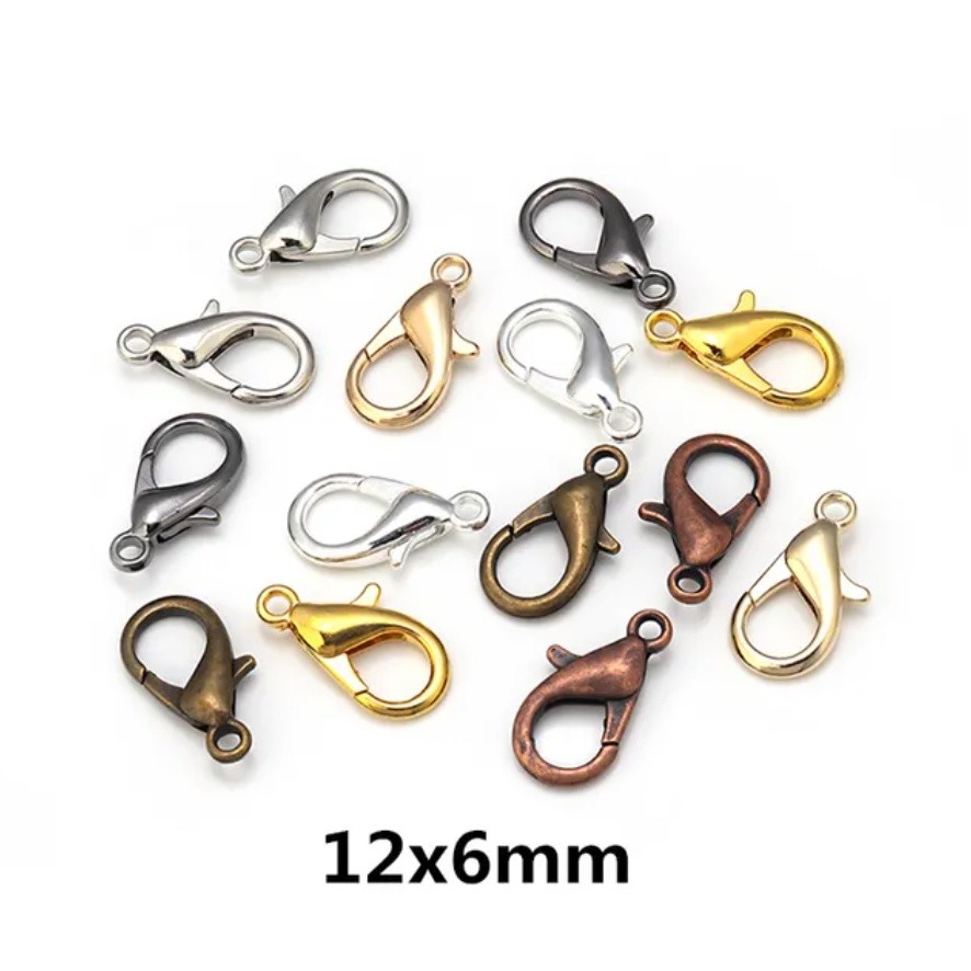 10pcs 12mm Gold Plated Lobster Clasps Spring Clasps End Tip Covers Crimp Beads Covers Wire Protectors 项链手链搭龙虾扣(2507L) - Image 12