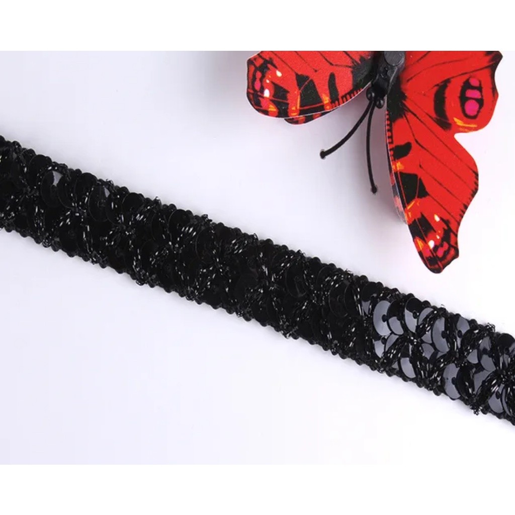 1yard 15mm Sequin Ribbon Lace Trimming Fabric Clother For Dress Clothes Headdress Bridal DIY Craft Sewing 亮片花边(2760L) - Image 5
