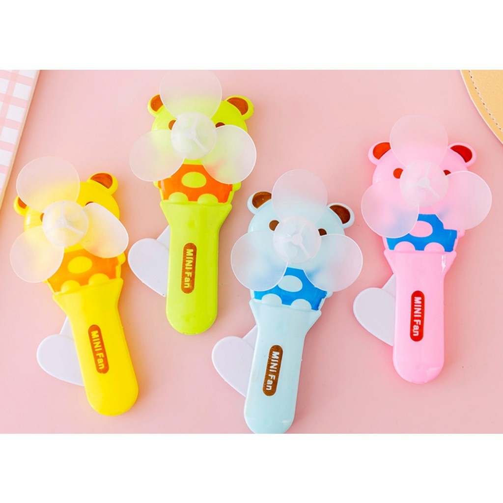 1pc Mini Portable Fan Child Portable Hand Pressure Fan Cute Creative Cartoon Small Fan with Protective Cover手压小风扇(2389L) - Image 7