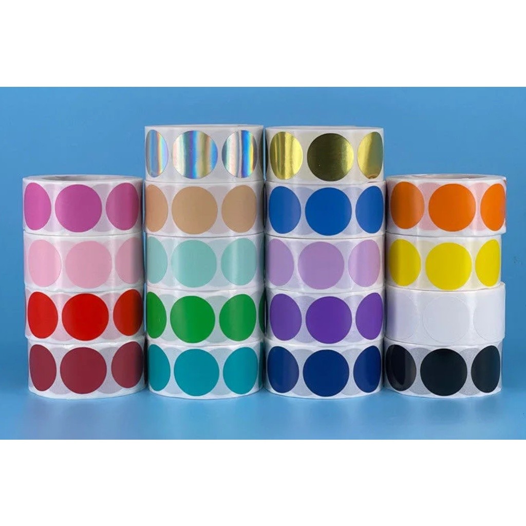 50/500pcs Round laser golden glossy Labels decor sticker Color Code Dot Labels 圆形不干胶贴纸(2741L)
