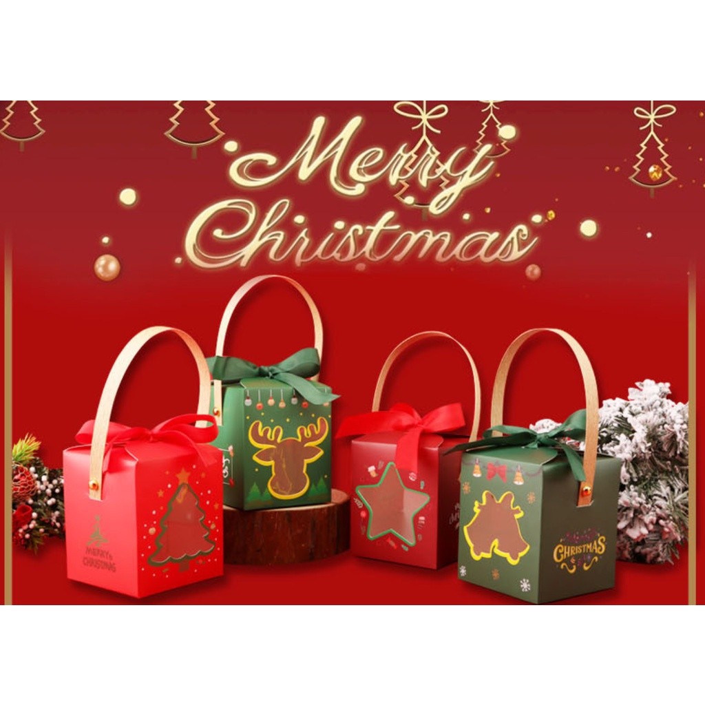 1pc Christmas Gift Box Eve Box Apple Candy Cookie Gift Packaging Santa Claus New Year Party Favor Gift 圣诞节包装盒(2682L)
