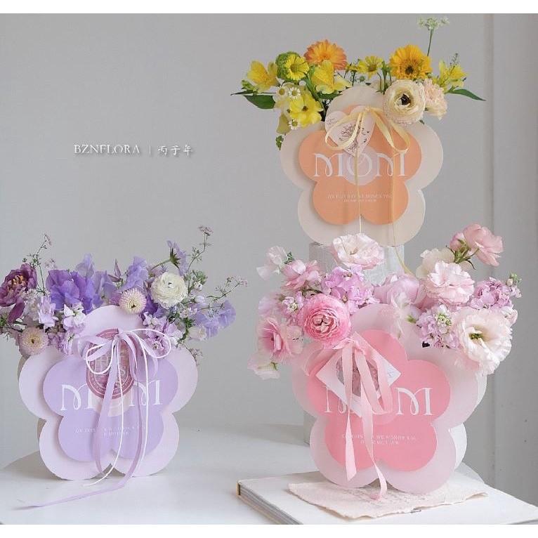 1pc Portable Flower Box Rose Packaging Box Wrapping Paper Bag Gift Box Flower Shop Valentine's Mother's Day (2511L) - Image 3