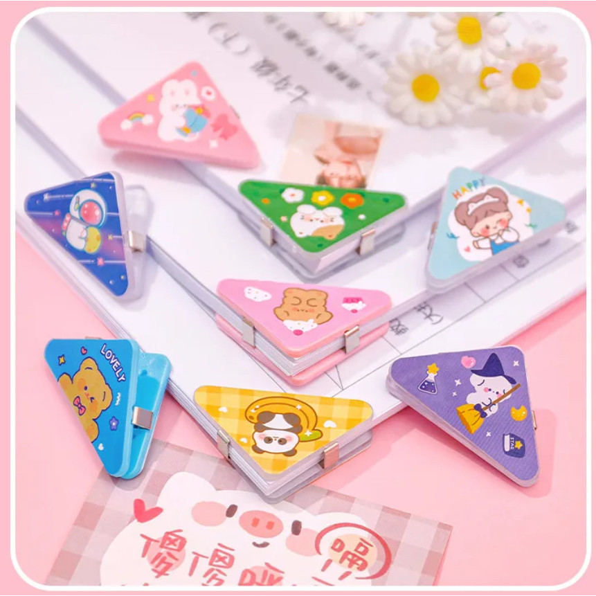 1pc Cute Mini Creative Storage Triangle Clip Bill File Book Paper Corner Binder Clip Office School Student 便签夹子(2783L) - Image 9
