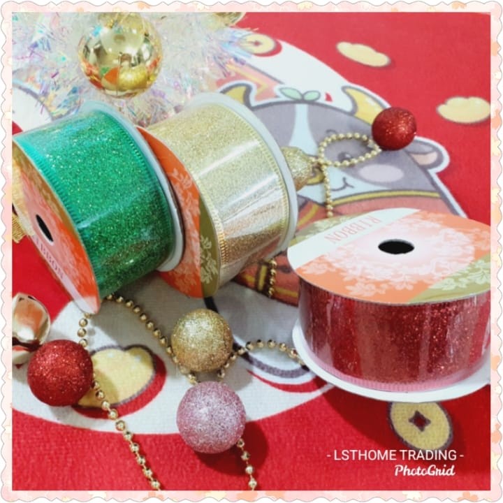 3.8cm*2.70m Length Multi Colors Velvet Ribbons Flocking Webbing Flannel Flock Gold Ribbon for Christmas Decor(2652L) - Image 3