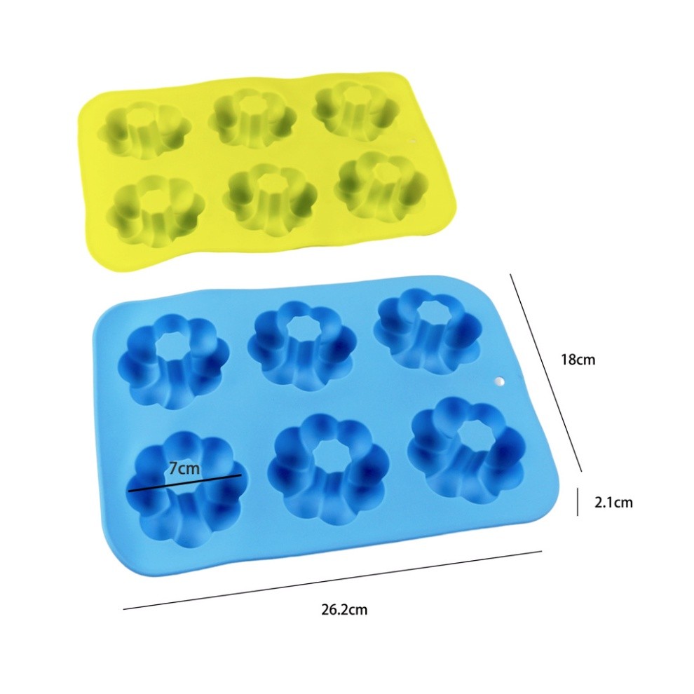 6 Holes Donut Silicone Mold Baking Pan For Pastry Cake Form For Cupcake Muffin Mold Pumpkin shape Donuts 甜甜圈模具(2775L) - Image 4