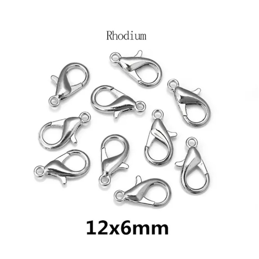 10pcs 12mm Gold Plated Lobster Clasps Spring Clasps End Tip Covers Crimp Beads Covers Wire Protectors 项链手链搭龙虾扣(2507L) - Image 13