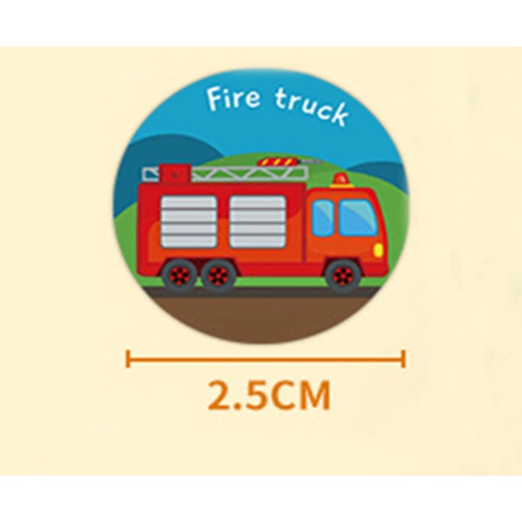 500pcs Vehicle Thank You Stickers Cute Cartoon Ambulance Taxi Teacher Reward Sticker for Kids 卡通拖拉机小汽车不干胶(2742L) - Image 2