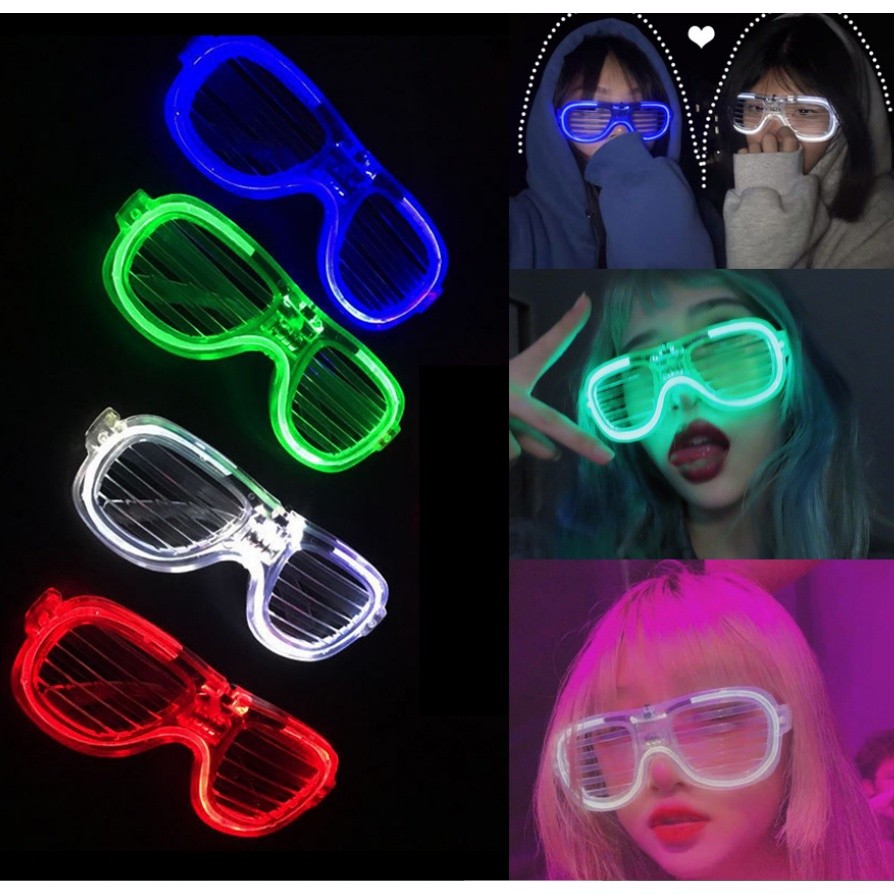 LED Glasses Light Party Sunglasses Blinds Shutter Glasses Glow in the Dark Neon Christmas Birthday Wedding发光眼镜(2381L)