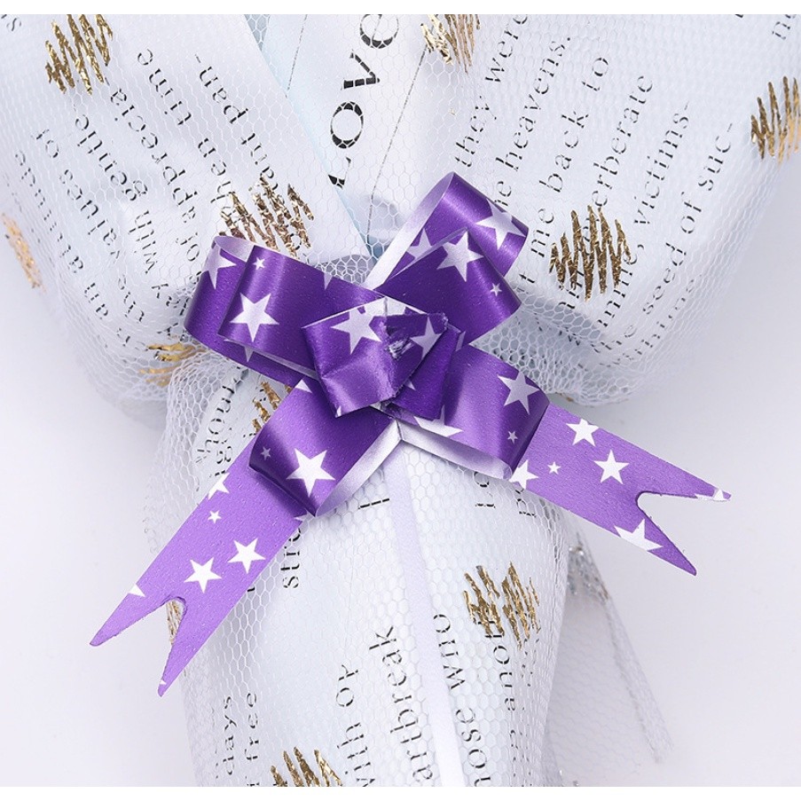 10pcs 18mm (Star) Pull Flower Bow knot Pull Bow Gift Ribbons Flower Wrappers for Birthday, Christmas, Party 星星手拉花(2747L) - Image 5